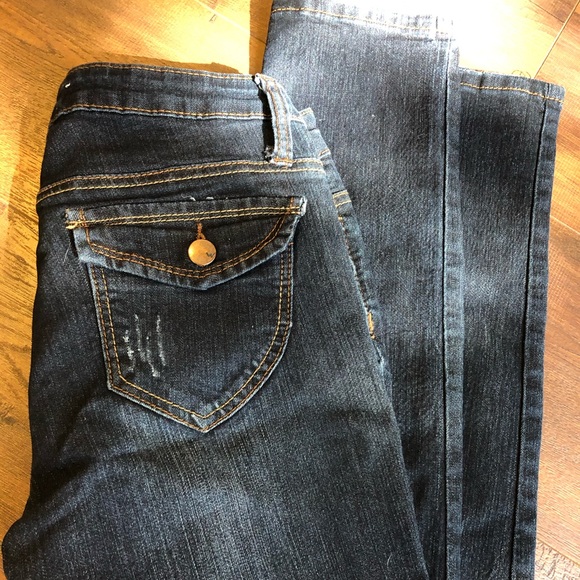 Wax skinny dark wash denim jeans size 6/28 - Picture 3 of 3